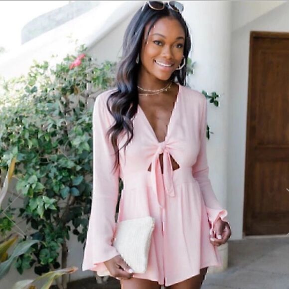 Pink Lily Pants - Pink Lily Boutique Romper - Coral/Salmon color